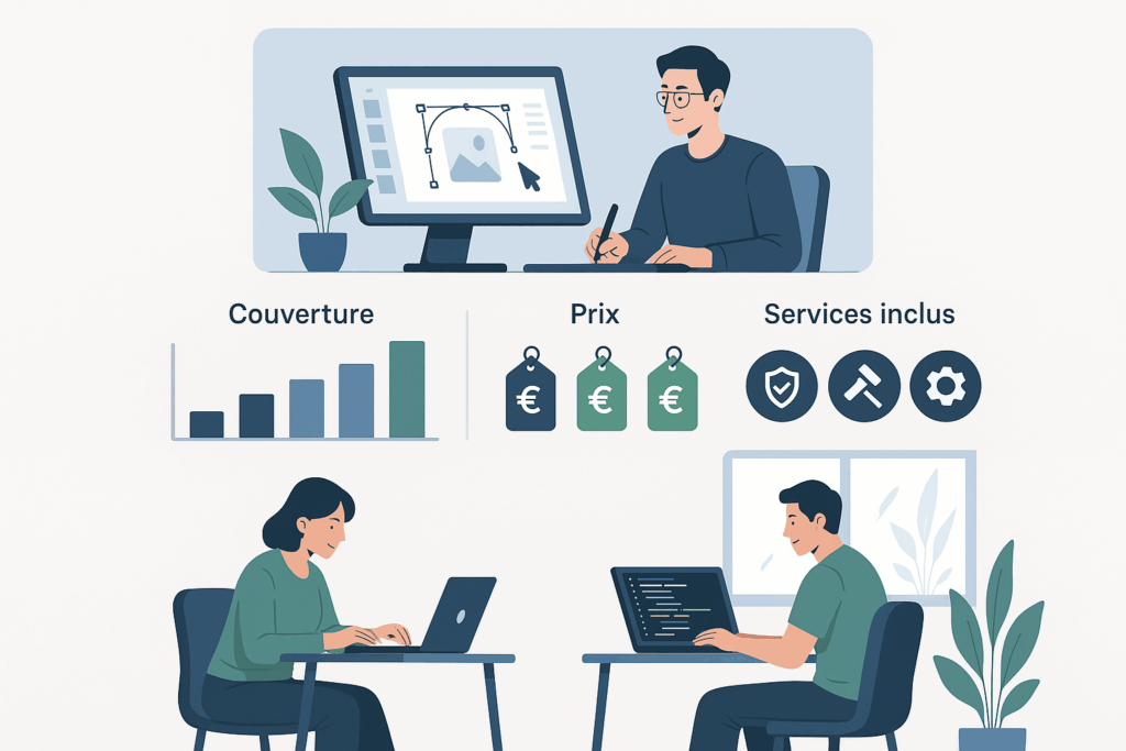 Comparatif des meilleures assurances responsabilité civile pour freelances en 2025.