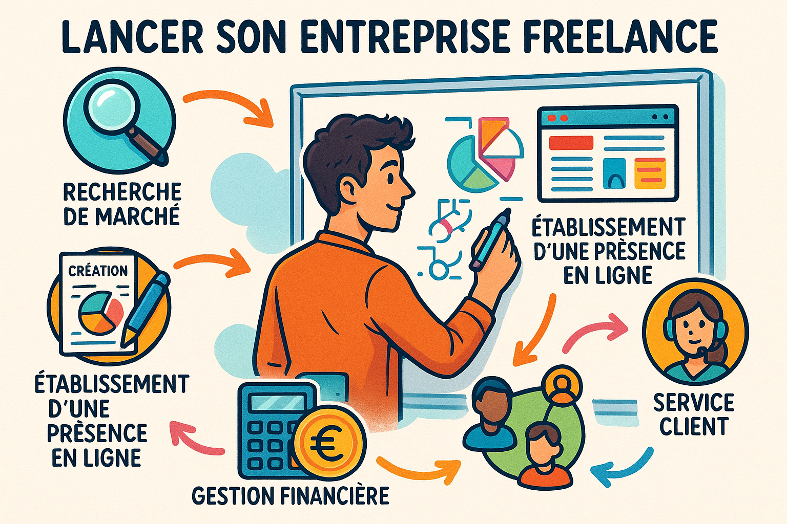 découvrez les étapes essentielles pour lancer votre entreprise freelance avec succès. apprenez à définir votre offre, établir votre statut juridique, gérer votre clientèle et optimiser votre présence en ligne. transformez votre passion en une activité lucrative grâce à nos conseils pratiques.